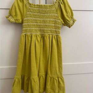 Mini Boden yellow Smocked Kids Dress